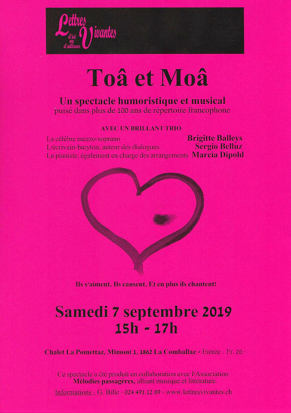 To et Mo - Un spectacle humoristique et musical puis dans plus de 100 ans de rpertoire francophone - Samedi 7 septembre 2019  La Comballaz